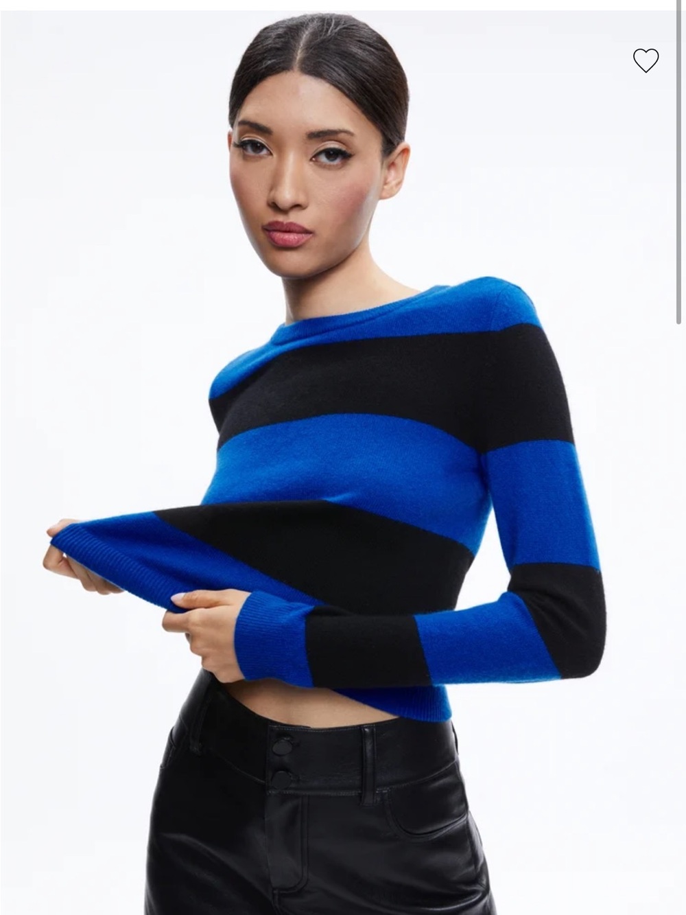 Alice + Olivia Cashmere Luna Crewneck Crop Sweater Size L